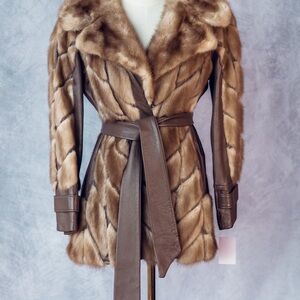 Elegant Brown Faux Fur Women's Coat